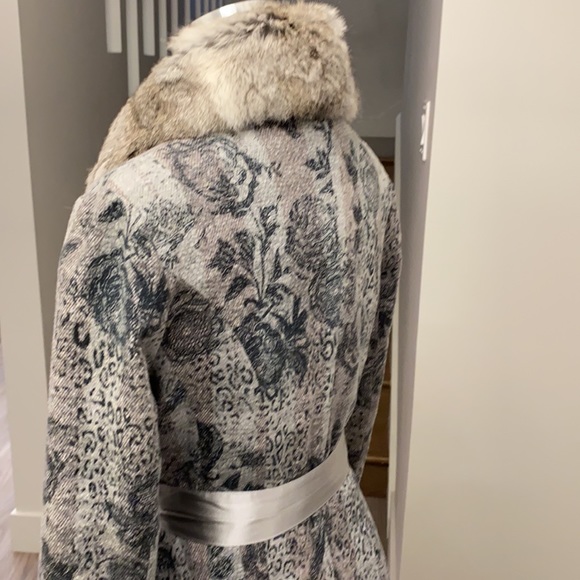 Diane von furstenburg coat with removable rabbit collar - Picture 5 of 12